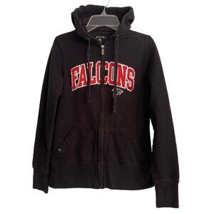 ANTIGUA Falcons Hoodie Jacket Women's Size Small Fleece Black Full‎ Zip *Flaw